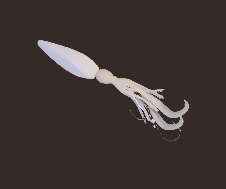 CJ’s Glow Squid Jigs – 2 single assist hooks